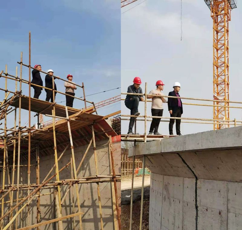 公司(si)領導視詧永城(cheng)市第七汚水處理廠工程進度